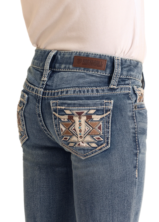 Rock&Roll Girls Steerhead Bootcut Jeans (Blue)BG4MD06026