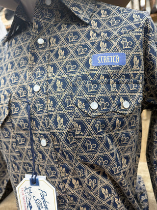 Panhandle Slim Indigo 2 Pkt Snap Shirt(Indigo)-PMN2S08907