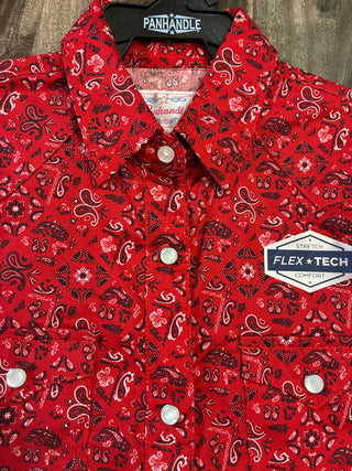 Panhandle Slim Girl's Paisley Western Snap Shirt (Red) RGN2S03829