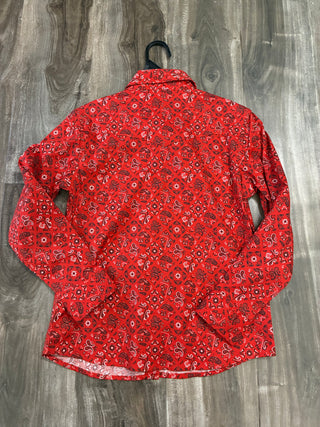 Panhandle Slim Girl's Paisley Western Snap Shirt (Red) RGN2S03829