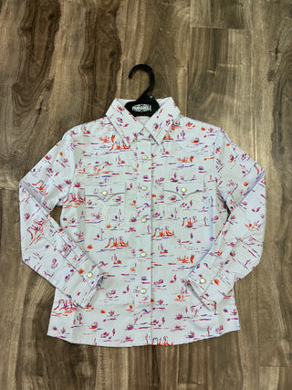 Panhandle Slim Girl's Western Snap Shirt (Grape) LGN2S04392