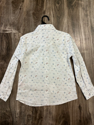 Panhandle Slim Girl's Western Snap Shirt (White) RGN2S04606