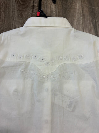 Wrangler Girls Classic Western Snap Shirt (White) 10GW7001W