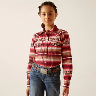 Ariat Girls Sarape Snap Shirt (Blushing) 10046420