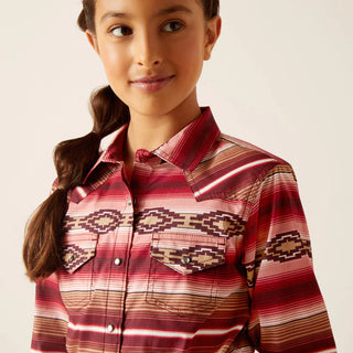 Ariat Girls Sarape Snap Shirt (Blushing) 10046420
