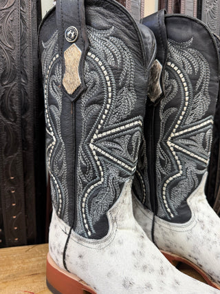 Tanner Mark Women’s Square Toe GENUINE Cowhide Boots (Black/White) TML207139