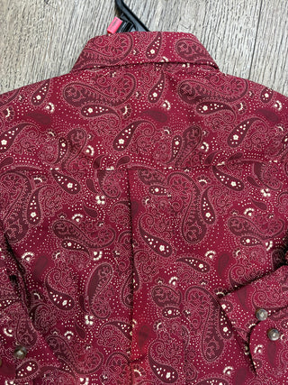 Wrangler Boys Paisley Classic Button Up (Red) 112356520