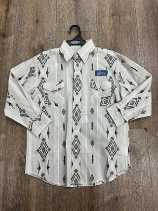 Panhandle Boys Long Sleeve Snap Shirt (Light Grey) PBN2S06585