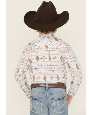 Panhandle Boys Long Sleeve Snap Shirt (Taupe) RBN2S04594
