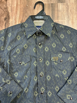 Panhandle Boys Long Sleeve Snap Shirt (Olive) PBN2S04849