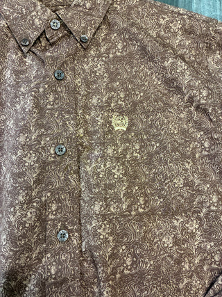 Cinch Boys LS Button Down Shirt (Brown) MTW7060359