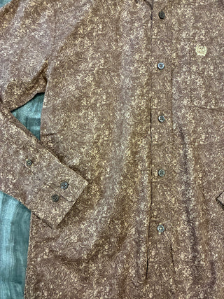 Cinch Boys LS Button Down Shirt (Brown) MTW7060359