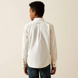Ariat Boys Solid Twill Classic Shirt (White) 10030162