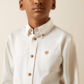 Ariat Boys Solid Twill Classic Shirt (White) 10030162