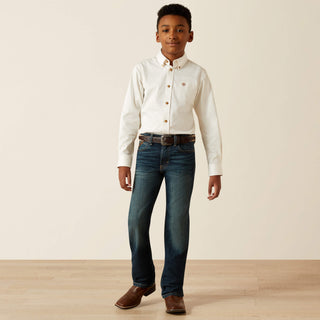 Ariat Boys Solid Twill Classic Shirt (White) 10030162