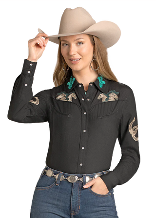 Panhandle Slim Women’s Embroidered LS Snap Shirt LWN2S07069
