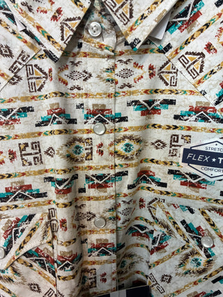 ROCK AND ROLL 03176 LADIES LS SNAP SHIRT (Natural)-RWN2S0317
