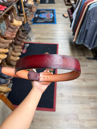Los Altos Men’s Genuine Ostrich Belt (Burgundy) C11U0443