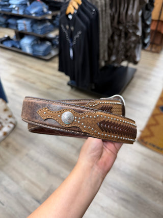 Nocona Men’s Ostrich Print Belt (Brown) N2491844