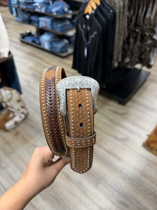Nocona Men’s Ostrich Print Belt (Brown) N2491844