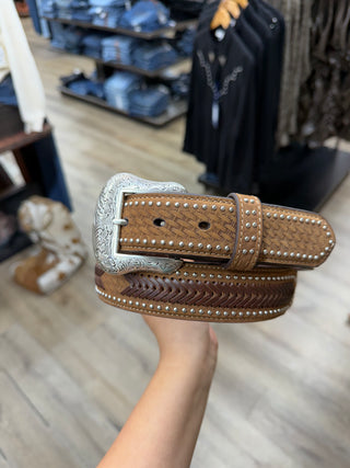 Nocona Men’s Ostrich Print Belt (Brown) N2491844