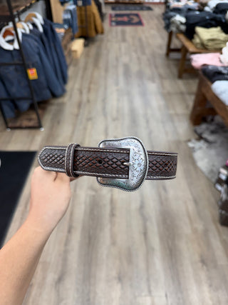 Ariat Kids Woven Geometric Inlay Belt (Brown) A1307602