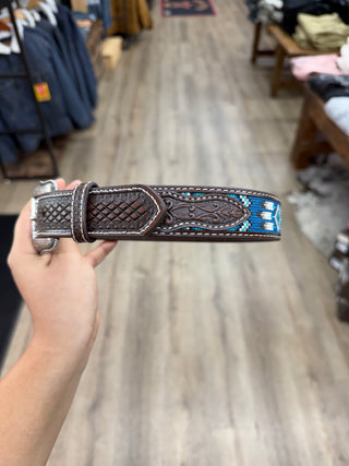 Ariat Kids Woven Geometric Inlay Belt (Brown) A1307602