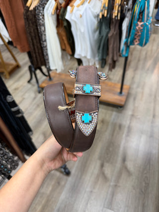LS Rhinestone Women’s Western Belt (Tobacco)