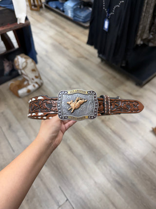 3D Kids Rodeo Embossed Leather Belt (Brown) D120002802