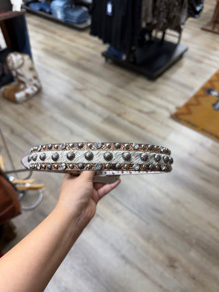 Angel Ranch Kids Studded Cowhide Belt (Brown) D130002102