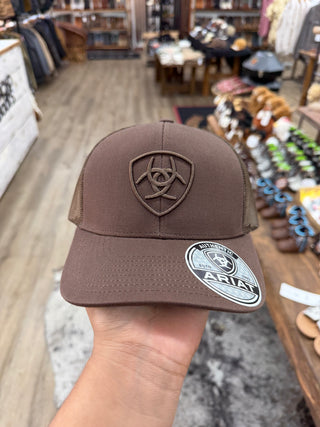 Ariat Men’s Embroidered Logo Canvas Cap (Brown) A300053002
