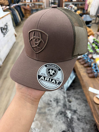 Ariat Men’s Embroidered Logo Canvas Cap (Brown) A300053002