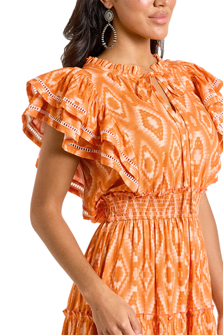 Panhandle Slim Women’s Tiered Maxi Dress (Orange) LWD0R06376