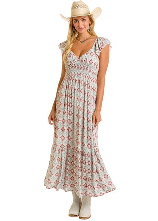 Rock and Roll Women’s Aztec Printed Maxi Dress (Natural) BWD0R06285