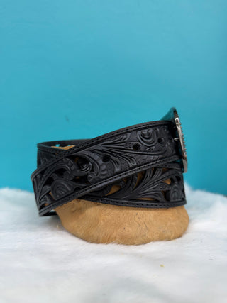 Ariat Women’s Floral Embroidery Leather Belt (Black) A1566701