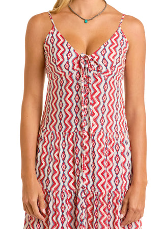 Rock and Roll Women’s Zig Zag Maxi Dress (Red) BWD0R06320
