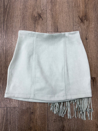 Rock and Roll Women’s Studded Fringe Mini Skirt (Mint) BW69B04515