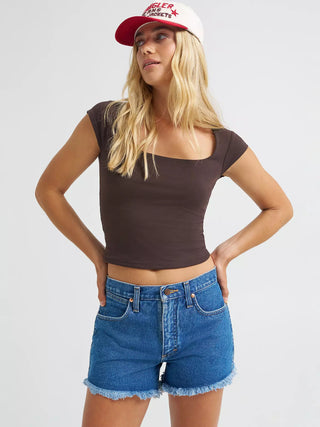 Wrangler Reworked High Rise Short (Dark Stone) WBRWSDS