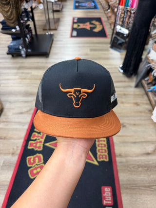 Rodeo Bully Flat Billed Cap (Black/Rust) RBH0010558