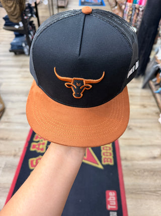 Rodeo Bully Flat Billed Cap (Black/Rust) RBH0010558