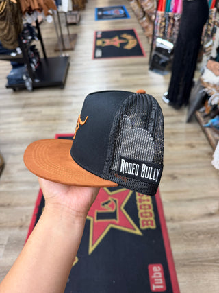 Rodeo Bully Flat Billed Cap (Black/Rust) RBH0010558