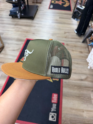 Rodeo Bully Flat Billed Cap (Green/Mustard) RBH0014553