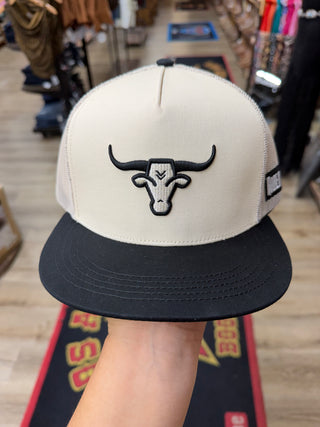 Rodeo Bully Flat Billed Cap (Cream/Black) RBH0010405