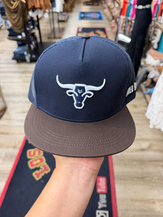 Rodeo Bully Flat Billed Cap (Navy/Brown) RBH0011007