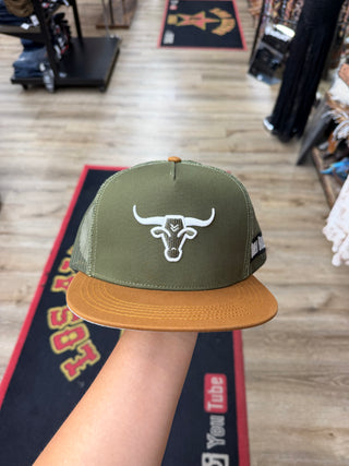 Rodeo Bully Flat Billed Cap (Green/Mustard) RBH0014553