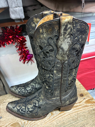 CORRAL BRONZE TEENS SNIP TOE BOOT-A3154T