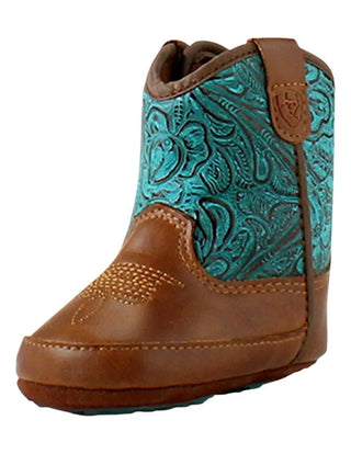 ARIAT LIL STOMPER TURQUOISE ROUND UP BOOT- A442003102