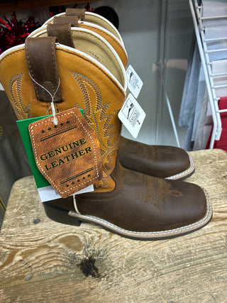Smoky Mountain Kids Square Toe Boot (BROWN OIL DISTRESS/TAN) -3516