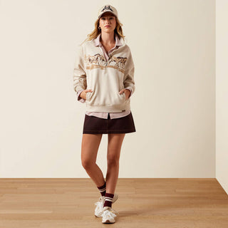 Ariat Running Wild 1/2 Zip Sweatshirt(OATMEAL HEATHER)-10079255