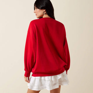 Collegiate Oversize Sweatshirt(CRIMSON|WHITE)-10079905